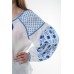 Boho Style Ukrainian Embroidered Folk  Blouse "Starry Sky" blue on white